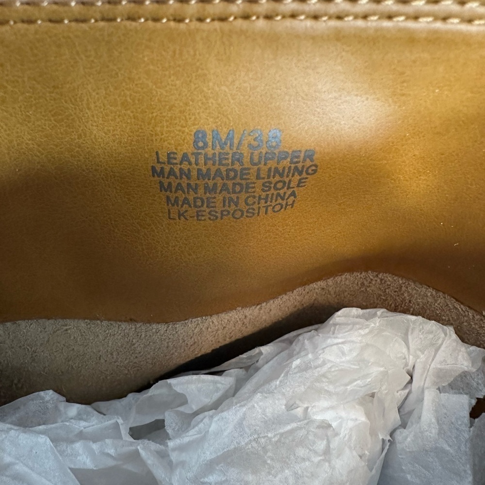 Lucky Brand Epositoh Honey Cornelian Leather Knee-High Boots Size 8 Block Heels - Picture 4 of 15